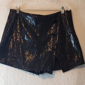 Haute Monde Snakeskin Skort Black Size XL